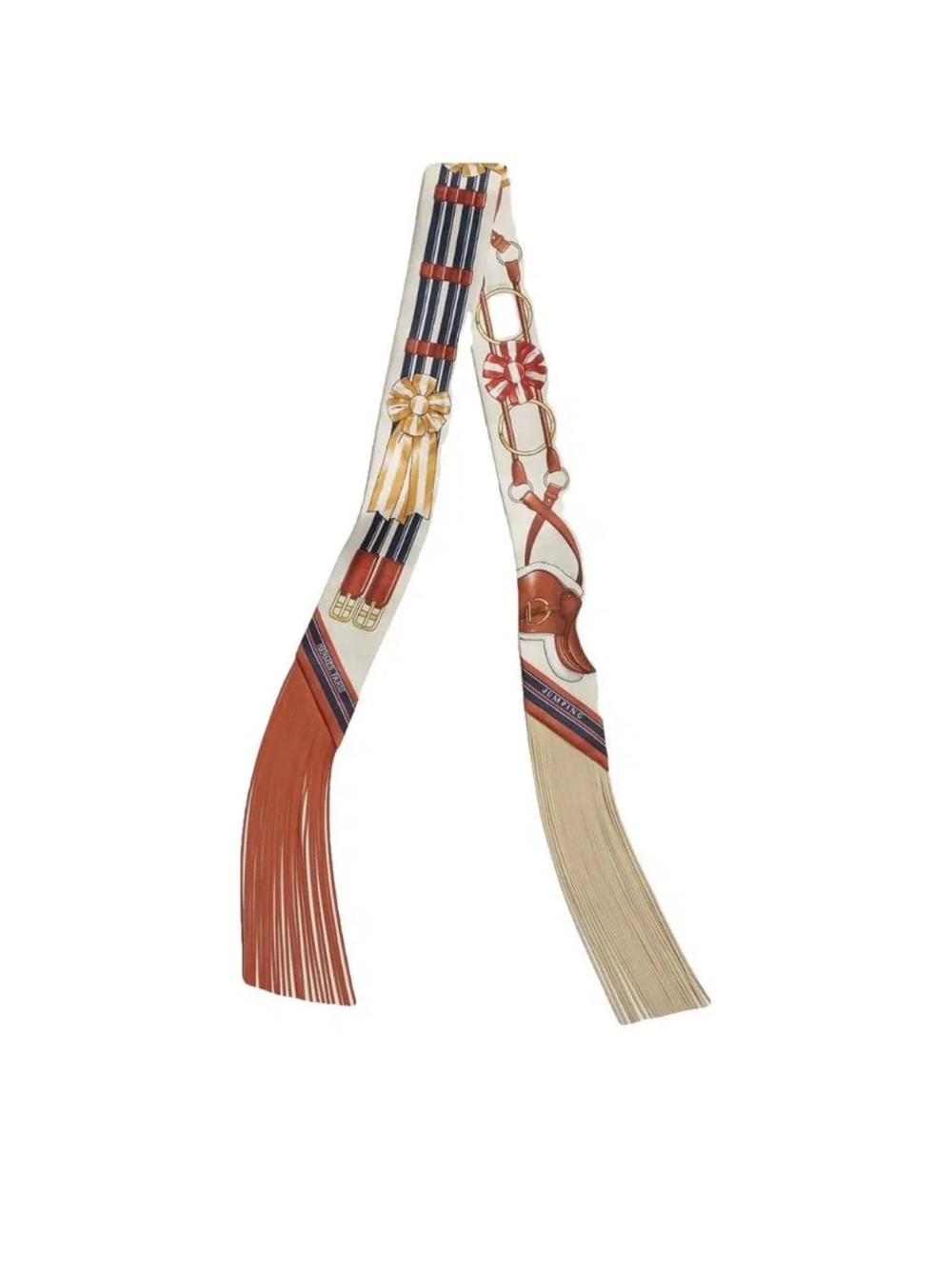 Super RARE Unreleased in US Hermes Fringe Twilly - set of 2 - NEW